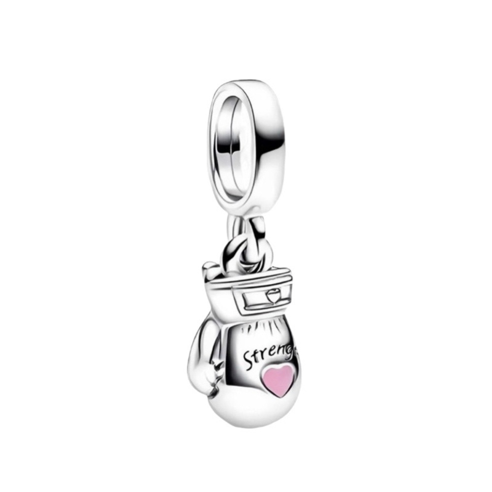 Breast Cancer Strength Boxing Glove Dangle Charm